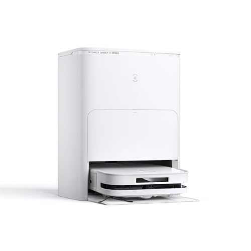 DEEBOT X5 Omni Saugroboter mit Wischfunktion, 12,800Pa Saugroboter, ZeroTangle Technologie, TruEdge™ Edge Mopping, 70℃ heißes Wasser Mop Waschen, Auto Anheben des Mopps, Selbstentleerung