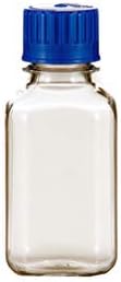 TRIFOREST ENTERPRISES BPC0250 Polycarbonate Square Media Bottle, 250 mL Volume, 59 mm Diameter x 139 mm H, Non-Sterile, Autoclavable (Pack of 4)