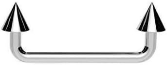 Vault 101 LimitedStaple Surface Piercing Barbell Bar (Various Gauges & Lengths) with Cones