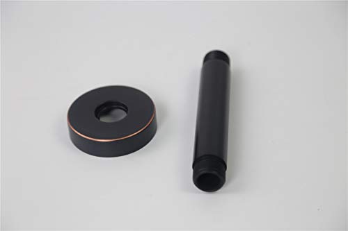 Weirun Bathroom 1/2 NPT Brass 4-Inch Round Straight Shower Arm for Fixed Shower Head with Flange Ceiling Mount,Oil Rubbed Bronze - Thumbnail 2