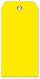 4.75" x 2.375" Yellow Tear-Proof Blank, Tear-Proof Polypropylene Polylith Tag, 25 Tags / Pack