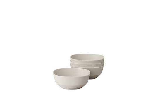 Mepal - Serving bowl 4 pieces Silueta - Dishwasher & microwave resistant - Salad bowl - Tapas bowls - Tableware - 250 ml - Nordic white