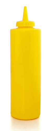 New Star Foodservice 26559 Squeeze Bottles, Plastic, 24 oz, Yellow, Pack of 6