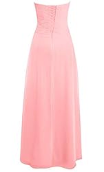 JAEDEN Women's Long Sweetheart Chiffon Pleat