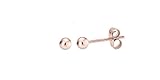 Rose Gold Plated Polished Sterling Silver Round 2mm Ball Bead Stud Earrings