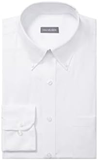 Van Heusen Men's Dress Shirt Regular Fit Pinpoint Solid, White