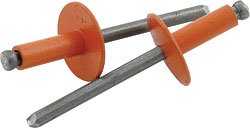 3/16" Large Head Multi-Grip Aluminum Steel Mandrel Pop Rivets 50ct (Orange)