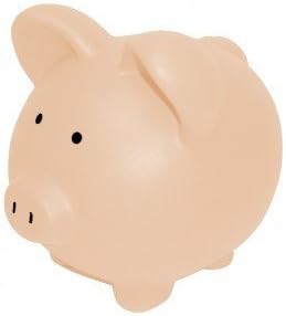 Completely Custom {8” x 7" Inch} 1 Single Medium, Coin &amp; Cash Bank Decoration for Holding Money, Made of Grade A Genuine Ceramic w/ Soft Ivory Blush Matte Piggy Style {White}
