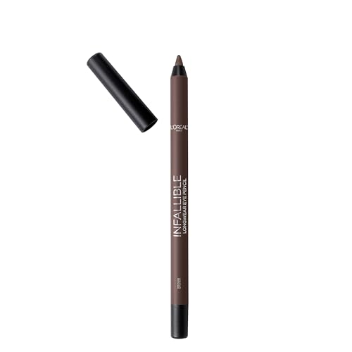 L'Oreal Paris Makeup Infallible Pro-Last Pencil Eyeliner, Waterproof and Smudge-Resistant, Glides on Easily to Create any Look, Brown, 0.042 oz.