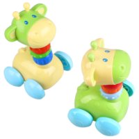 Baby Rattle Toys Play Set by Peradix - Push and Go Giraffe Car with Wheels to Grab and Spin Hand Bell Shaker Nursery Toys for Crawling Newborn Baby, Infant Toddler Gift