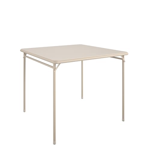 View 1 of COSCO 34" Square Vinyl Top Folding Card Table, Antique Linen