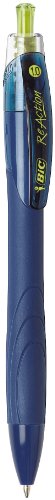 BIC America CPGE11BE EcoLutions Reaction Ballpoint Retractable Pen, Blue Ink, Medium, Dozen