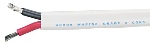 Ancor 12 Awg, Flat Duplex Marine Grade Duplex Cables, Black/Red, 100 Feet