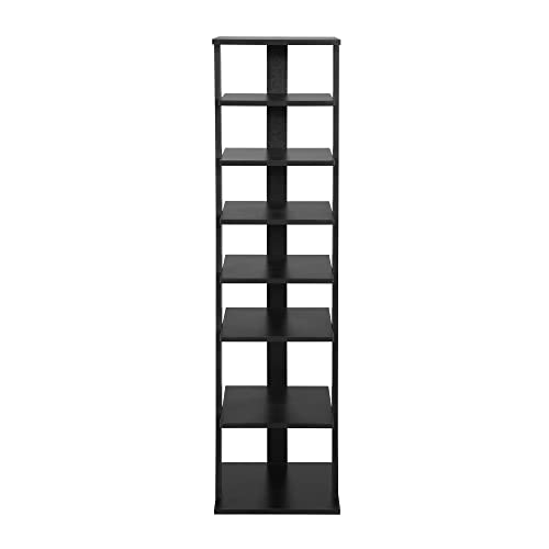 JEROAL Wooden 7 Tier Shoes Racks, Tall Narrow Shoe Storage Tower, Small
