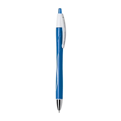 BIC Atlantis Exact Retractable Ball Pen, Fine Point (0.7 mm), Blue, 12