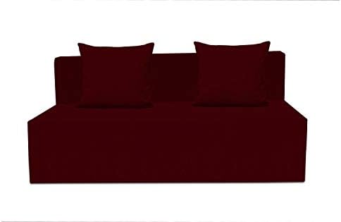 Style Crome Sofa Cum Bed for 2 Person with Fabric Washable Cover and Two Pillows