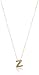 Amazon Collection 10k Yellow Gold Polished Small Initial Pendant Necklace, 17