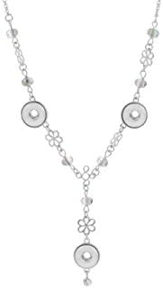 Lovmoment Necklace with 3 Buttons Fit 12mm Snap Button Jewelry Chunks