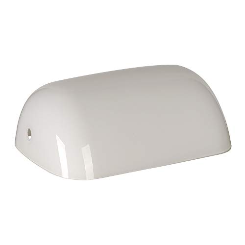 Newrays Glass Bankers Lamp Shade Cover Replacement, L8.85 W5.11 (Milk White)