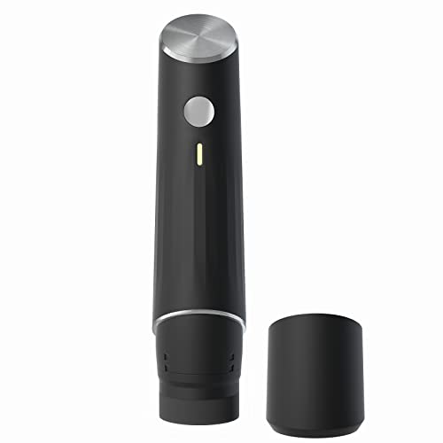 Handheld Vacuum Sealer Machine for Food Storage & Sous Vide (with Cordless Light and Compact Design), Rechargeable Food Saver for Household - Black - With Starter Kit (5 Reusable Sealer Bags)