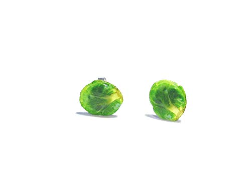 Mini Brussels Sprout Stud Earring - Tiny Food Jewelry - Thumbnail 7
