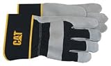 Caterpillar CAT013201L Premium Grey & Black Cowhide Split Leather Palm Glove, size