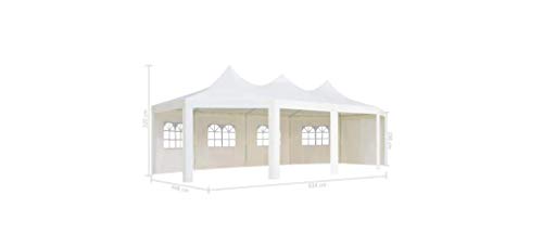 Pavillon 834 x 448 x 320 cm Gartenbauten Pavillons und Partyzelte Weiß – Bild 2