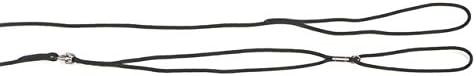 Ancol Dog Show Lead in Black Nylon - Comfortable Polyester Pet Training Accessory - Adjustable Puppy Leash - 1.38m x 9mm