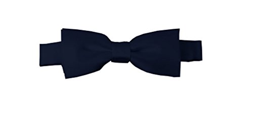 NYFASHION101 Boys' Solid Color Adjustable Pre-Tied Bow Ties, Navy