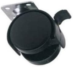 JA Milton Twin wheel 40mm dia black nylon castors brakes. Set of 4