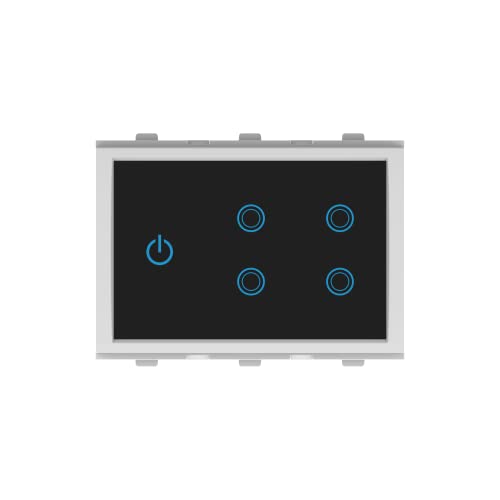 Goldmedal 3Module I-Touch Wifi 4 Gang Switch With Master (White)| Home Automation | No Gateway Required | Works with iWorld APP, Amazon Alexa, Google Assistant & RF Remote 2