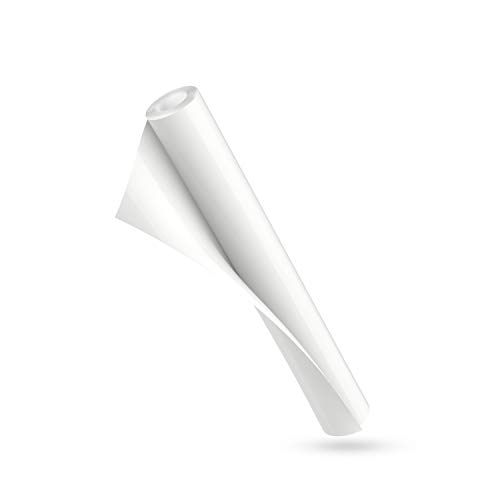 Heat Transfer Vinyl Roll White(12" x 10ft), Iron On HTV Rolls for T-Shirts, Canvas Bags and Other Fabrics