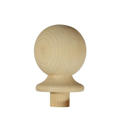 Blueprint Joinery Pine Ball Newel Post Cap, Clear Pine Ball Newel Cap, to fit 82mm Newel Posts, 95 x 75mm (Full Cap)