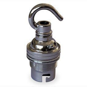 Lampholders Bayonet Cap with Hook and Shade Rings (Chrome)