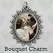 Bridal Wedding Bouquet Photo Charm Vintage Look Silver Picture Frame Bouquet Photo Charm