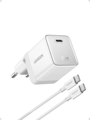 UGREEN Nexode Air 65W USB C Charger Fast Charging GAN II Power Supply with Type C Cable Compatible with MacBook Pro Air iPad iPhone 17 Air Pro MAX 16 15 14 13 Galaxy S26 25 Pixel 10 (White)