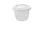 Set of 50 Reusable & Disposable 8oz Parfait Snack Container Plastic Dessert Cups w/Flat Lids (No Holes)