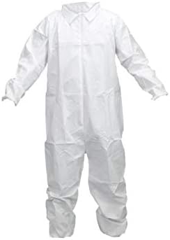 Oleumfield 55g/M2 Disposable Coverall Suit 25 Pack, White Microporous Protective Full Body Cover with Elastic Cuffs and Ankles for DIY, Industrial or Scientific Use (Extra Large) Oleumfield 55g/M2 Disposable Coverall Suit 25 Pack, White Microporous Protective Full Body Cover with Elastic Cuffs and Ankles for DIY, Industrial or Scientific Use (Extra Large)
