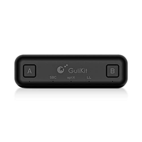 GuliKit Route Air Bluetooth Adapter for Nintendo Switch/Switch Lite PS4 PC, Dual Stream Bluetooth Wireless Audio Transmitter with aptX Low Latency Connect Your AirPods Bluetooth Speakers Headphone