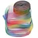 Molshine 100yd 1-inch Premium Quality Shimmer Sheer Organza Ribbon - Rainbow seven colors