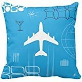 Pan Am Inspired Retro Style Re99f474449434d1fa1a64290a75a3b76 I5fqz 8byvr Pillow Case 18" * 18"