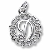Rembrandt Charms Letter D Charm, Sterling Silver