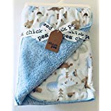 Chick Pea Blue Dinosaurs and Trees Baby Blanket