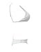MOOSKINI Women's Strap Bathing Suit 2pcs Swimsuit Top Brazilian Bottom Padding Bikini Set (M, White)