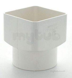 Marley RLE2B Black 65mm Square to 68mm Round Drain dowbpipe Adaptor