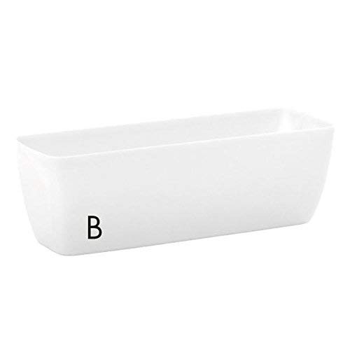 Nicoli 1440B Origin Decor Injection Moulding Verve Flower Box, White, 40 cm