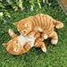 Collections Etc Kittens at Play Indoor or Outdoor Garden Statue Décor, Cat Lovers Gift, Orange and White