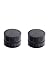 MJartoria Round Black Acrylic Magnetic Clip On Stud Earrings (Black, 11mm x 3mm)
