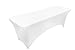 Utopia Kitchen 4FT Spandex Tablecloth [1 Pack, White] 200 GSM Stretch, Fitted, Washable and Wrinkle Resistant Table Cloth Rectangle Cover for Trade Shows, Wedding, Parties [48Lx30Wx30H Inch]