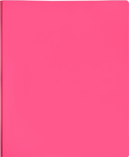 Lion 2-Pocket Plastic Folder with Fasteners, Hot Pink, 1 Folder (92310-PK) - Thumbnail 4